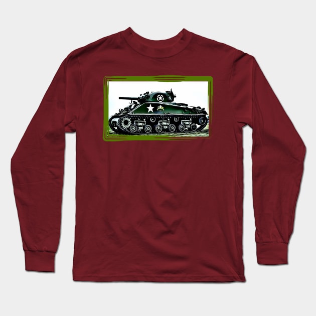 M4 Sherman Tank Long Sleeve T-Shirt by Arie